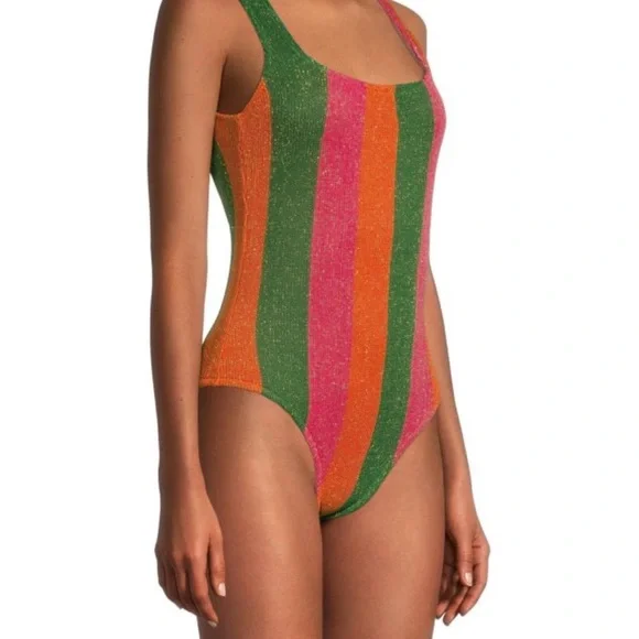 NWT FARM Rio Taylor Swift Anti Hero Swimsuit Size Medium New With Tags Shimmer - Picture 3 of 11